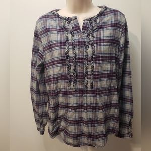 Lands' End Long Sleeve Flannel Shirt